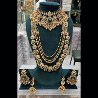 Manisha Jewellery Traditional Pota And Pearl Necklace Combo Set Perfet For Wedding