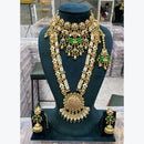 Manisha Jewellery Traditional Pota And Pearl Necklace Combo Set Perfet For Wedding