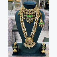 Manisha Jewellery Traditional Pota And Pearl Necklace Combo Set Perfet For Wedding