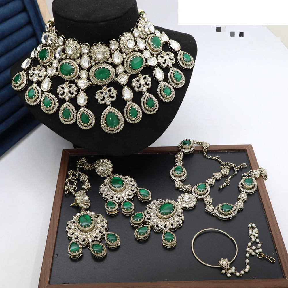 Manisha Jewellery Handcrafted Kundan Stone Semi Bridal Set for Wedding & Festive Wear