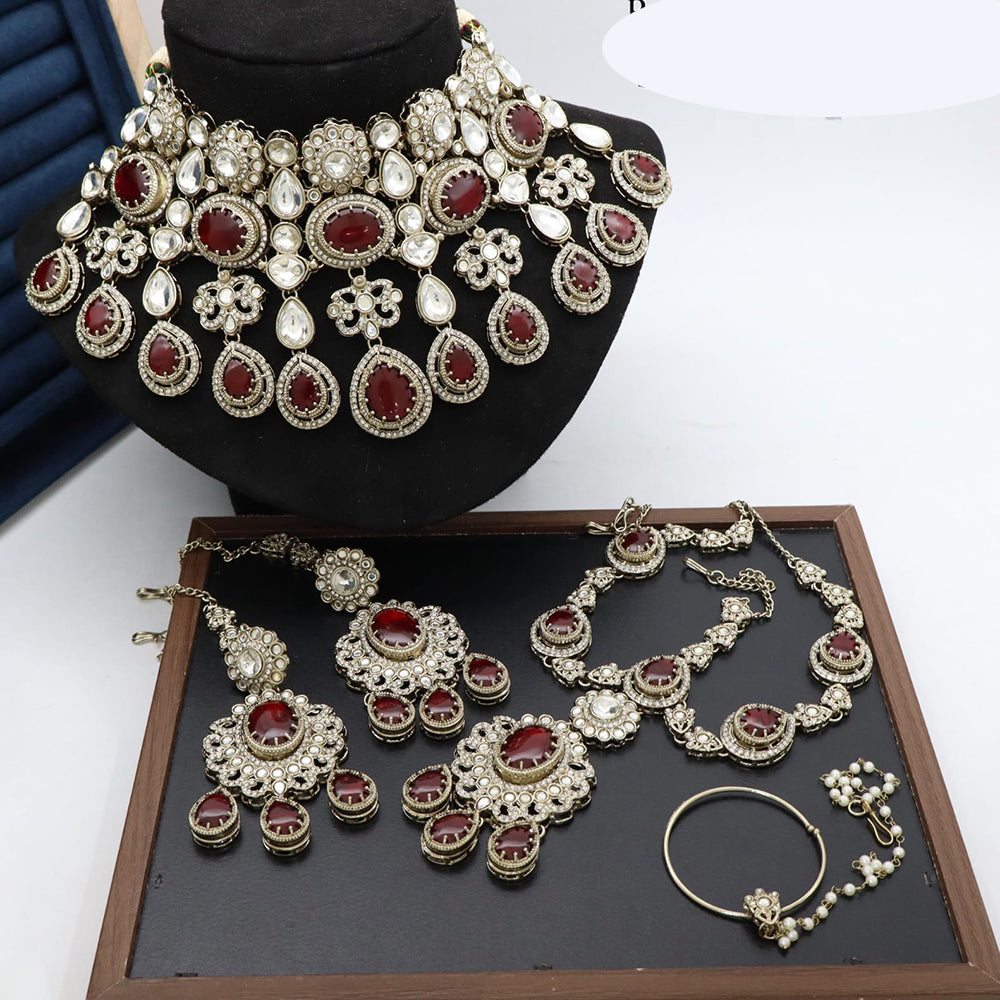 Manisha Jewellery Handcrafted Kundan Stone Semi Bridal Set for Wedding & Festive Wear