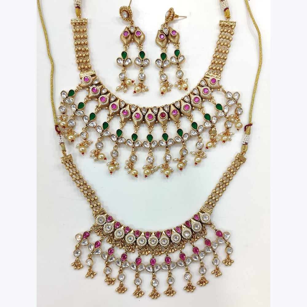 Manisha Jewellery Exclusive Kundan and Pearl Necklace Set with Matching Earrings for Festive Occasions