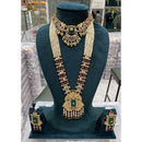 Manisha Jewellery Royal Majesty Pota Stone and Beads Double Layer Necklace Set