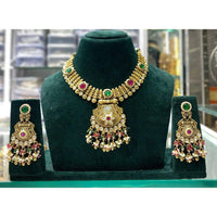 Manisha Jewellery Royal Pota Stone and Beads Necklace Set with Matching Earrings