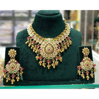Manisha Jewellery Royal Pota Stone and Beads Necklace Set with Matching Earrings