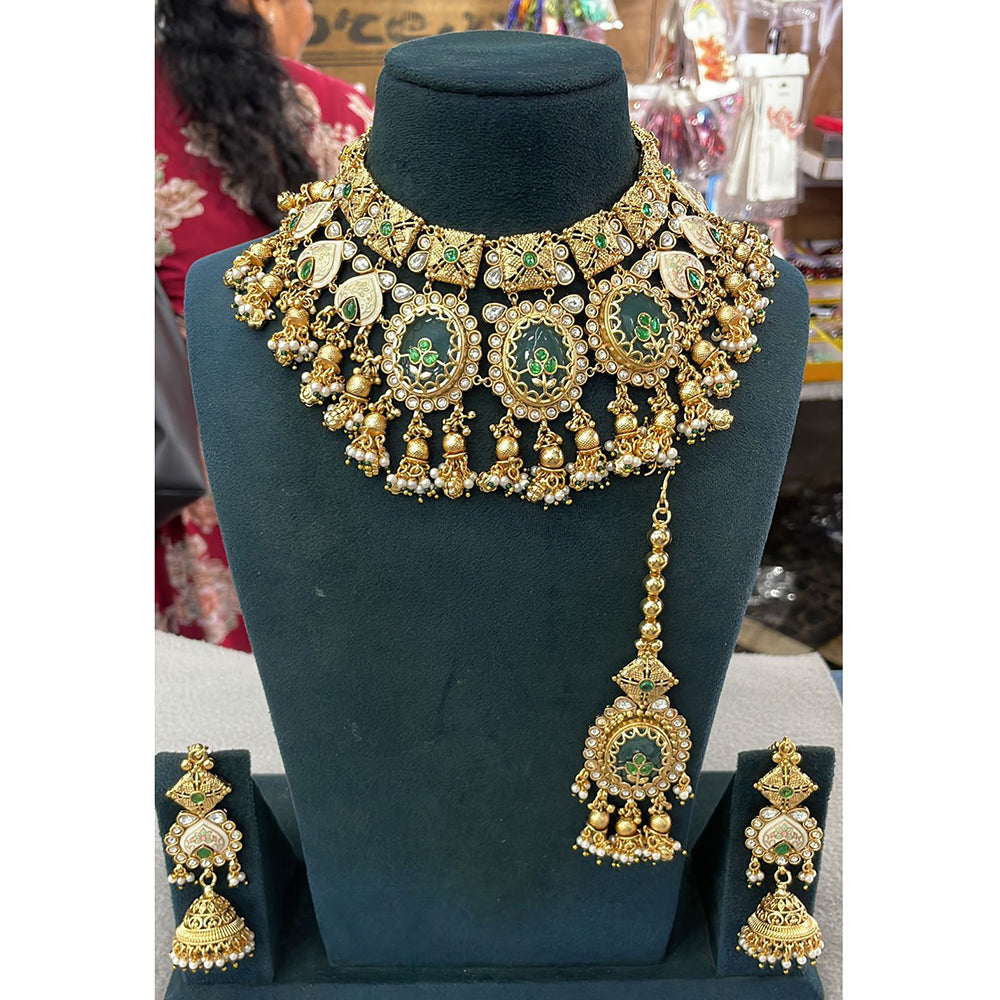 Manisha Jewellery Royal Majesty Pota Stone and Meenakari Touch Necklace Set