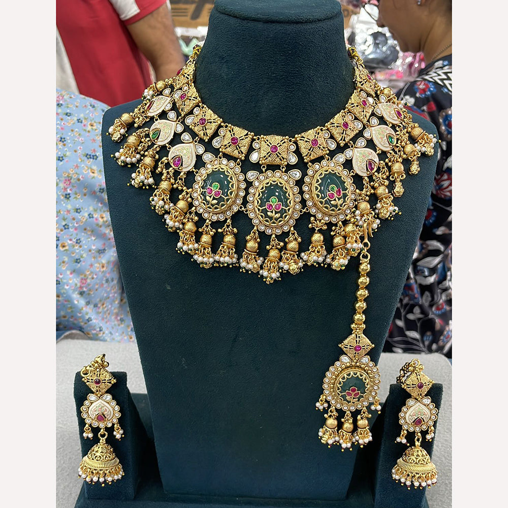 Manisha Jewellery Royal Majesty Pota Stone and Meenakari Touch Necklace Set