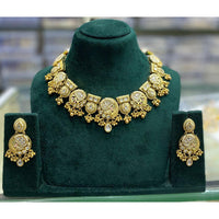 Manisha Jewellery Elegant Traditional Design with Pota Stone Necklace Set