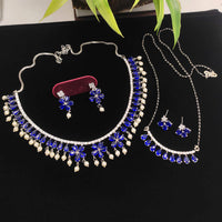 Manisha Jewellery Classic Crystal Stone And Pearl Necklace Combo Set