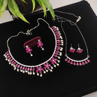 Manisha Jewellery Classic Crystal Stone And Pearl Necklace Combo Set
