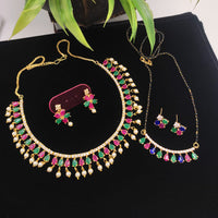 Manisha Jewellery Classic Crystal Stone And Pearl Necklace Combo Set