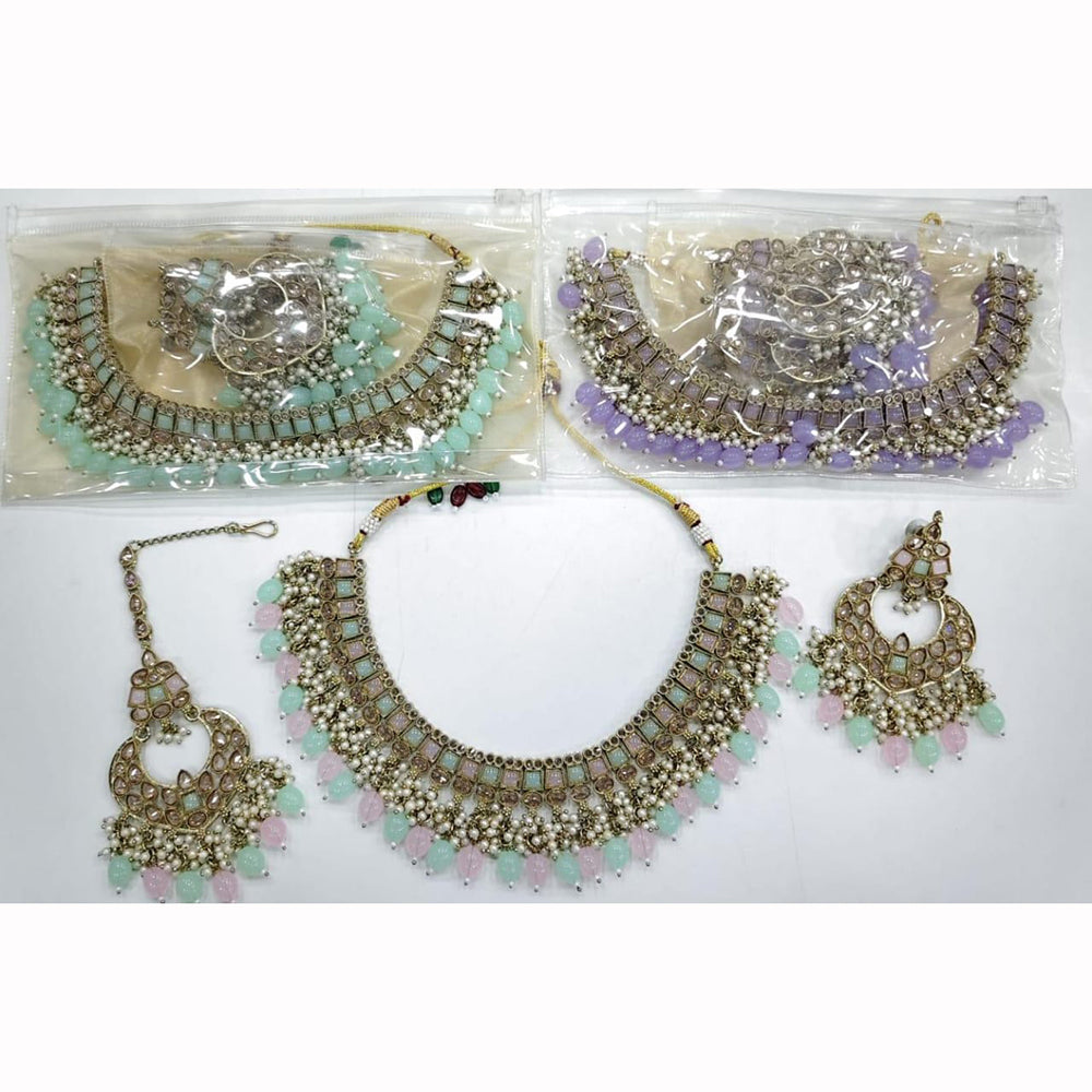 Manisha Jewellery Royal Glam Crystal Stone And Pearl Necklace Set