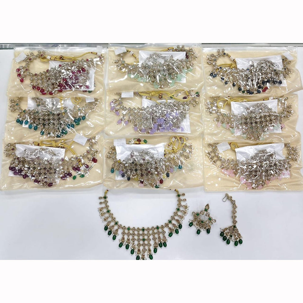 Manisha Jewellery Royal Glam Crystal Stone And Pearl Necklace Set