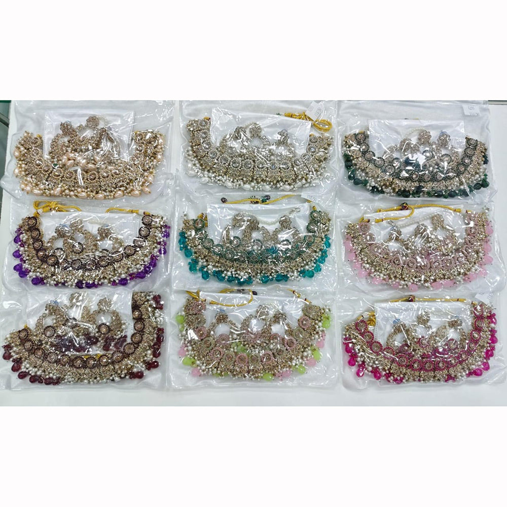 Manisha Jewellery Royal Glam Crystal Stone And Pearl Necklace Set