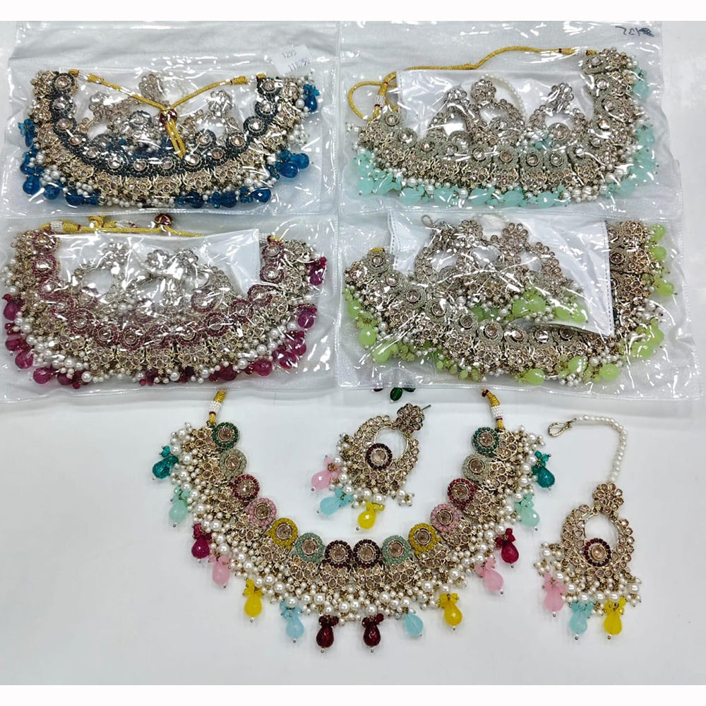 Manisha Jewellery Royal Glam Crystal Stone And Pearl Necklace Set