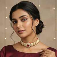 Manisha Jewellery Elegant Pota And Austrian Stone Designer Choker Necklace