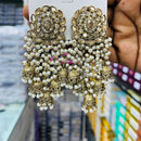 Manisha Jewellery Antique Finish Crystal Stone Pearl Jhumki Earrings