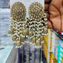 Manisha Jewellery Antique Finish Crystal Stone Pearl Jhumki Earrings