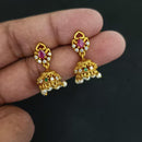 Manisha Jewellery Antique Finish Austrian Stone Pearl Jhumki Earrings