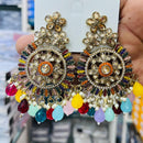 Manisha Jewellery Trendy Crystal Stone And Multicolor Pearl Hanging Earrings
