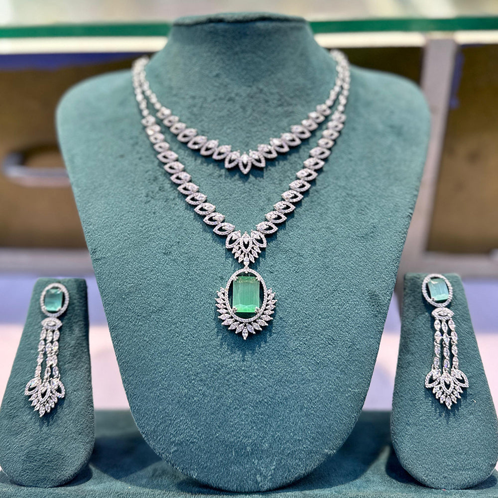 Manisha Jewellery Designer American Diamond Necklace Set