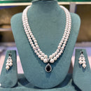 Manisha Jewellery Designer American Diamond And Pearl Necklace Set
