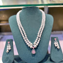 Manisha Jewellery Designer American Diamond And Pearl Necklace Set