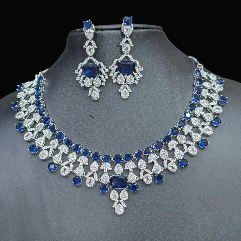 Manisha Jewellery Designer American Diamond Necklace Set
