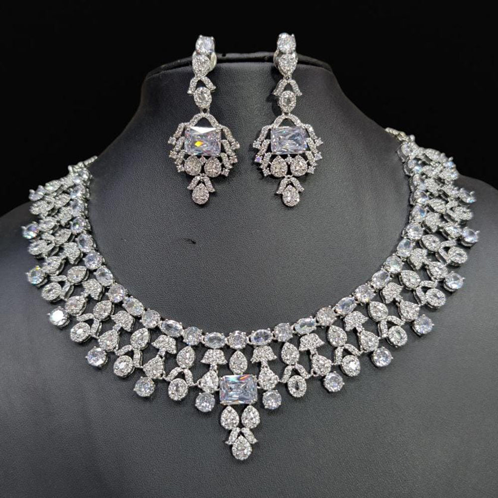 Manisha Jewellery Designer American Diamond Necklace Set