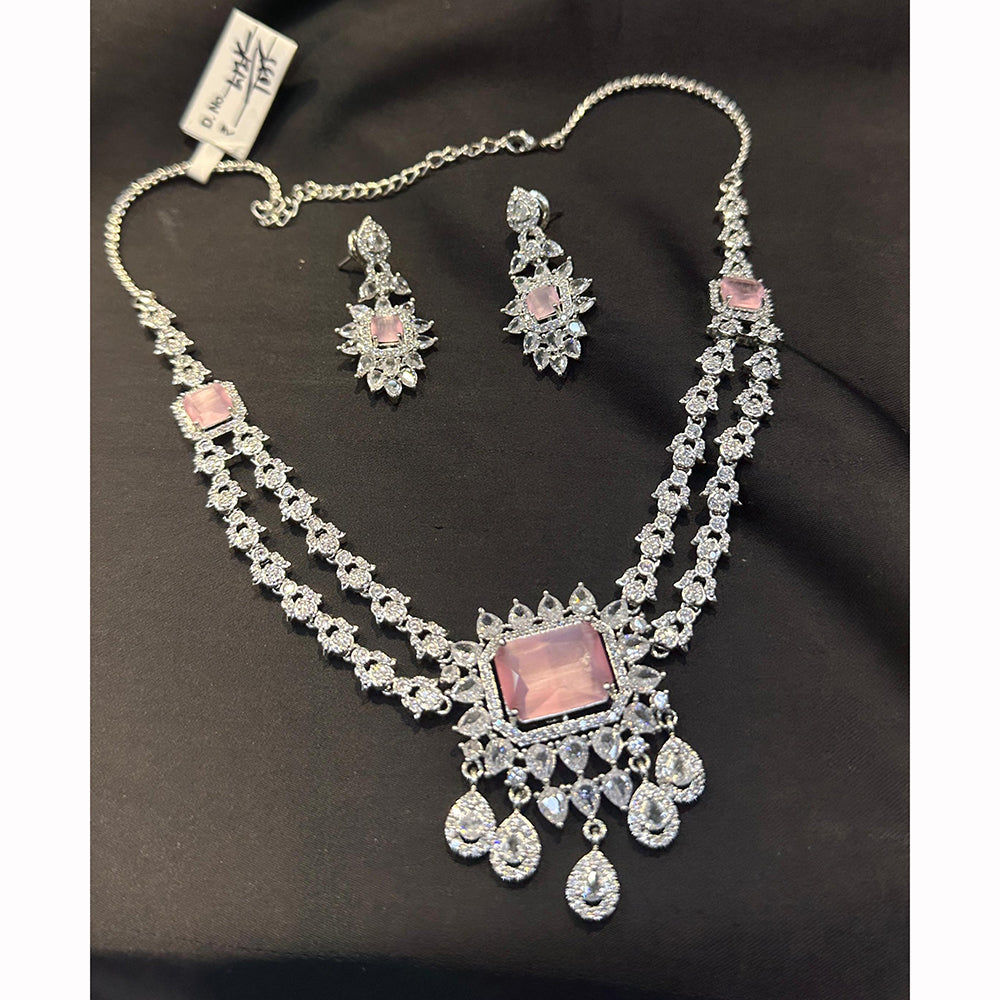 Manisha Jewellery Designer American Diamond Necklace Set