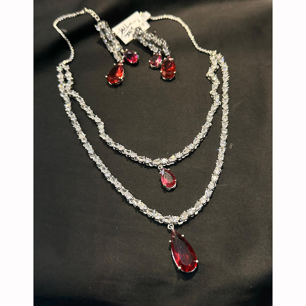 Manisha Jewellery Designer American Diamond Necklace Set