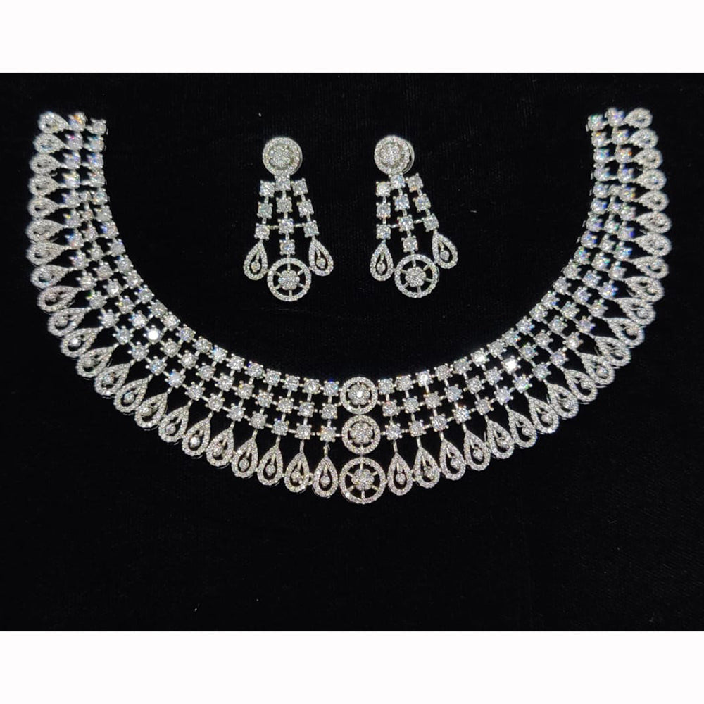 Manisha Jewellery Designer American Diamond Necklace Set
