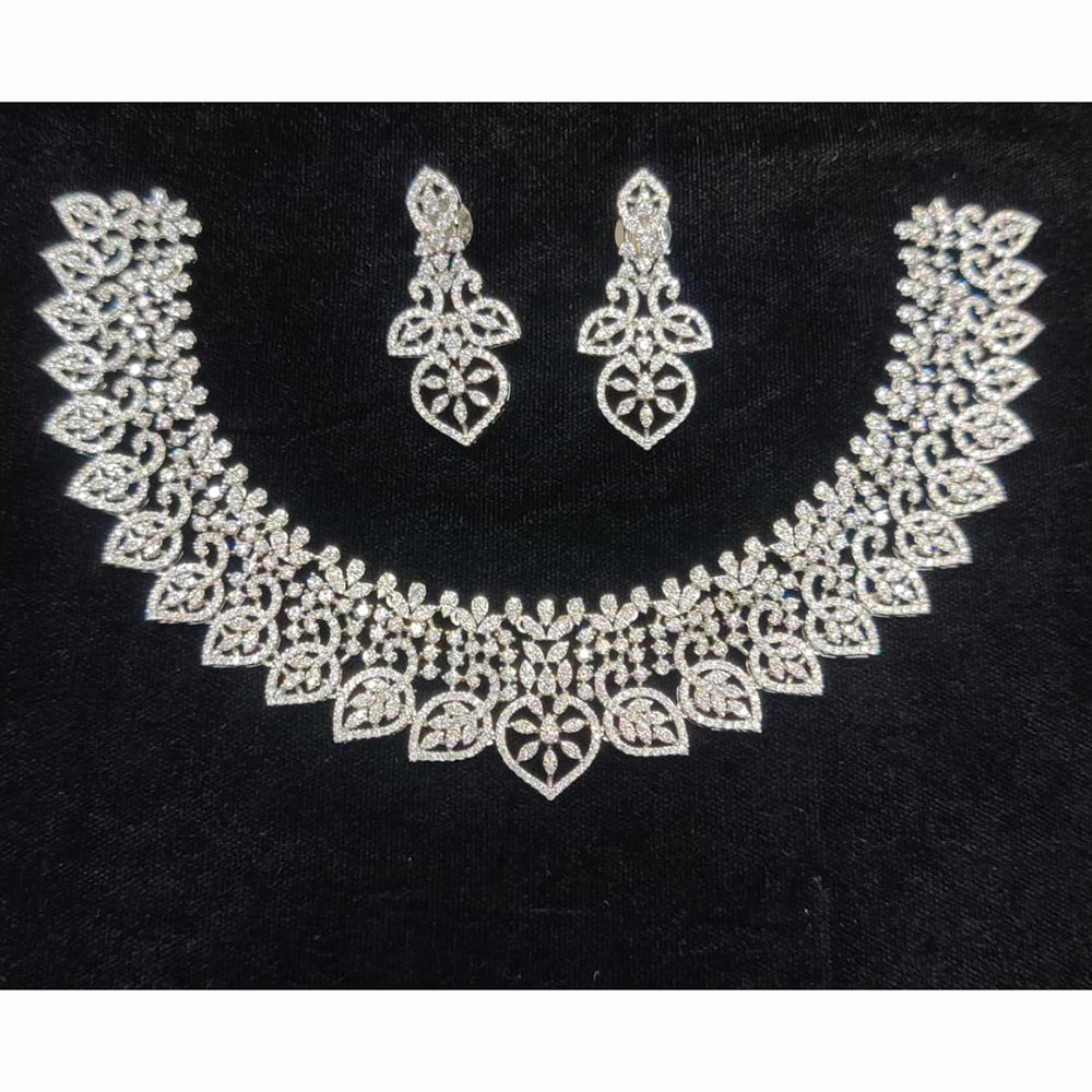 Manisha Jewellery Designer American Diamond Necklace Set