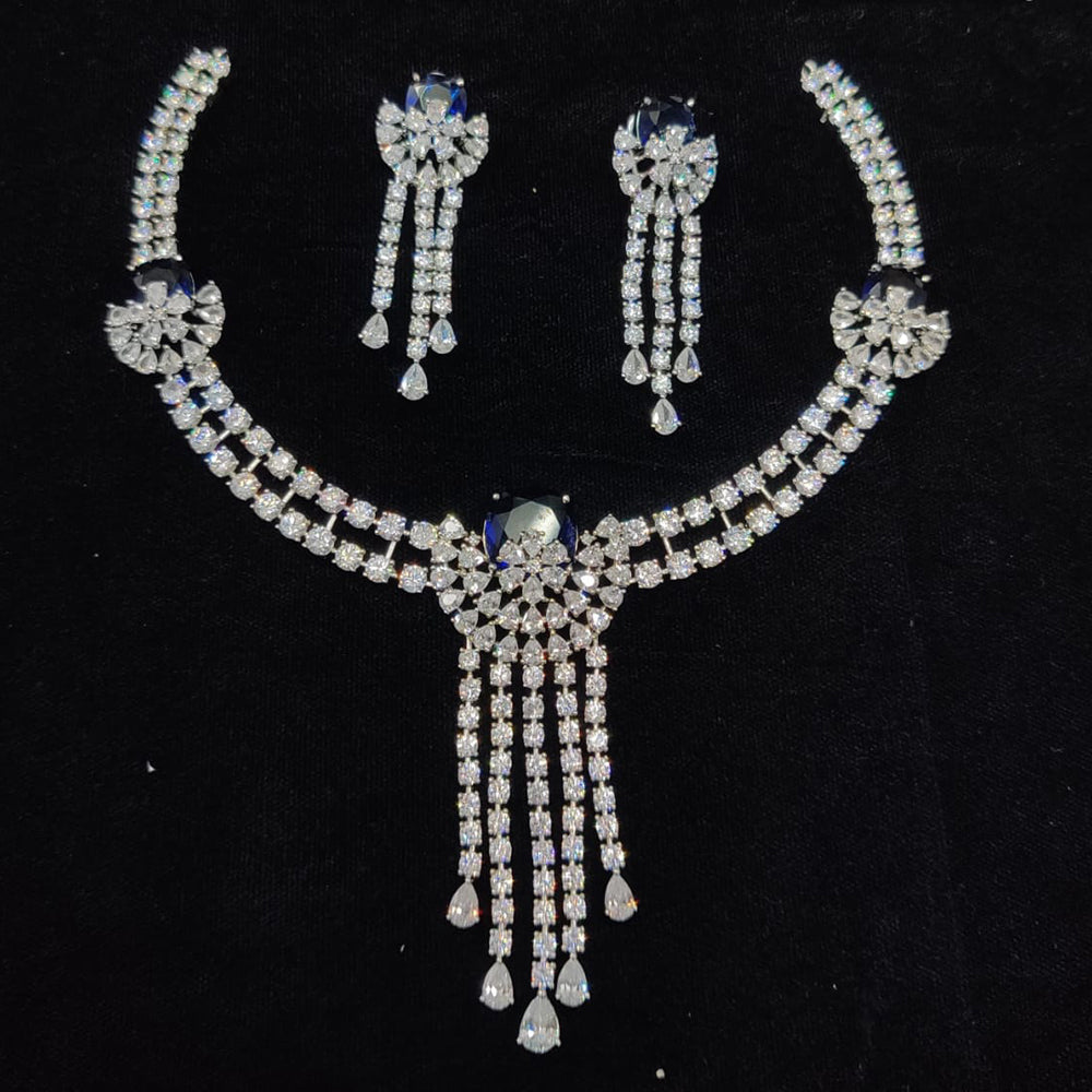 Manisha Jewellery Designer American Diamond Necklace Set