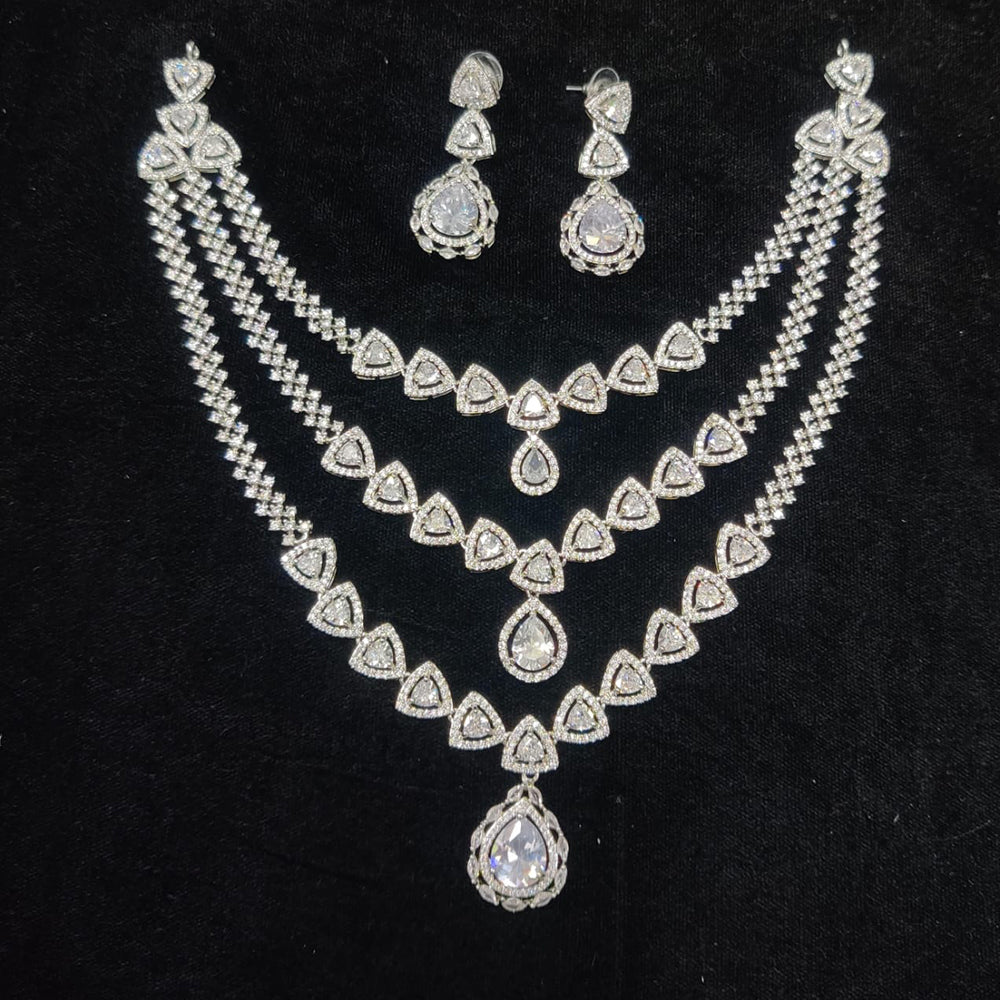 Manisha Jewellery Designer American Diamond Necklace Set