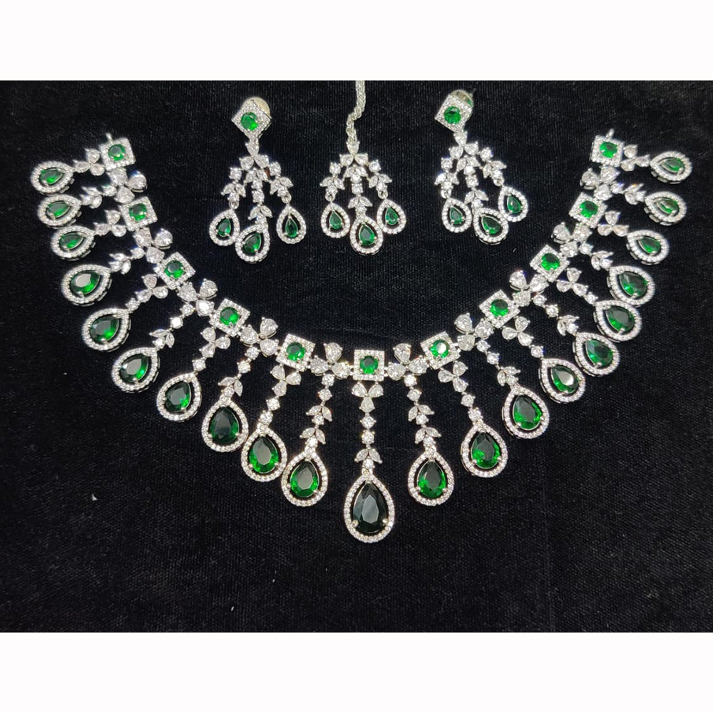 Manisha Jewellery Designer American Diamond Necklace Set
