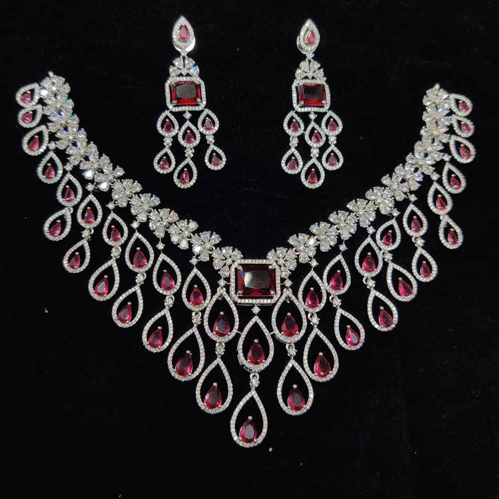 Manisha Jewellery Designer American Diamond Necklace Set