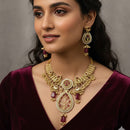 Manisha Jewellery Premium Pota Stone And Pearl Necklace Set