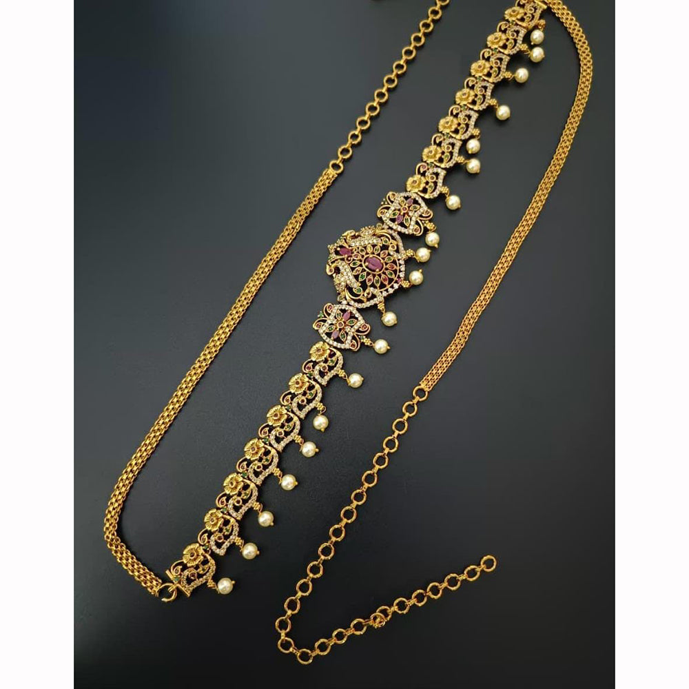 Manisha Jewellery Luxury Crysal And Austrian Stone Pearl Bridal Kamarbandh