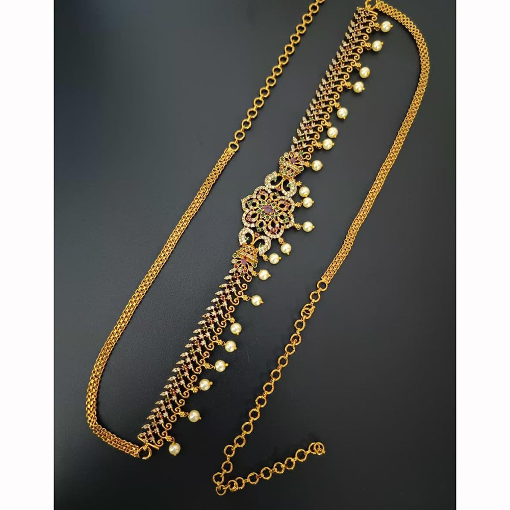 Manisha Jewellery Luxury Crysal And Austrian Stone Pearl Bridal Kamarbandh