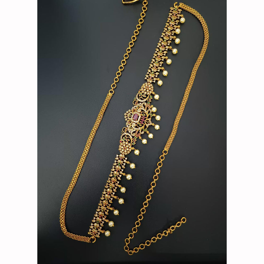 Manisha Jewellery Luxury Crysal And Austrian Stone Pearl Bridal Kamarbandh