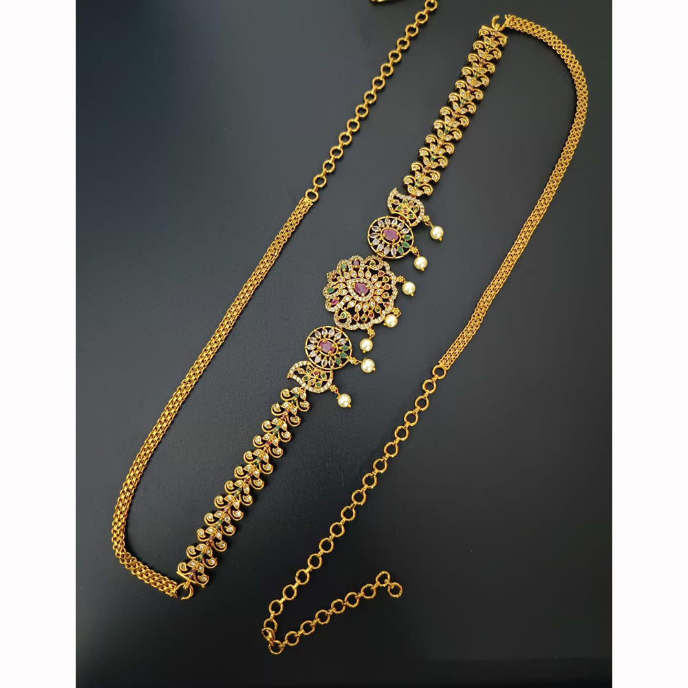 Manisha Jewellery Luxury Crysal And Austrian Stone Pearl Bridal Kamarbandh