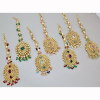 Manisha Jewellery Classic Crystal Stone And Pearl Maangtikka