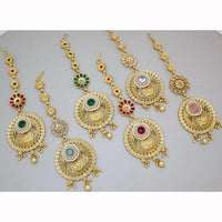 Manisha Jewellery Classic Pota Stone And Pearl Maangtikka