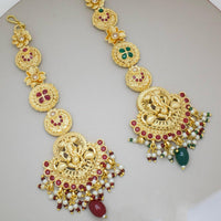 Manisha Jewellery Classic Pota Stone And Pearl Maangtikka