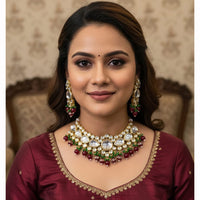 Manisha Jewellery Heritage Kundan Stone And Pearl Traditional Necklace Set