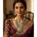 Manisha Jewellery Royal Look Crystal Pearl Meenakari Jewellery Set