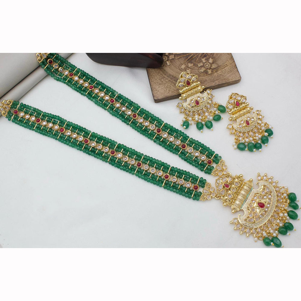 Manisha Jewellery Royal Look Crystal Pearl Meenakari Jewellery Set