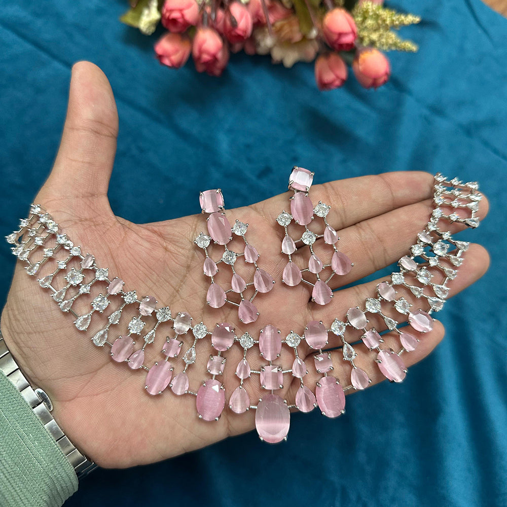 Manisha Jewellery Royal Look American Daimond Necklace Set