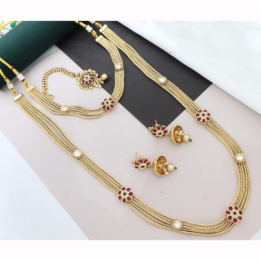 Manisha Jewellery Designer Pota Stone Twin Necklace Set